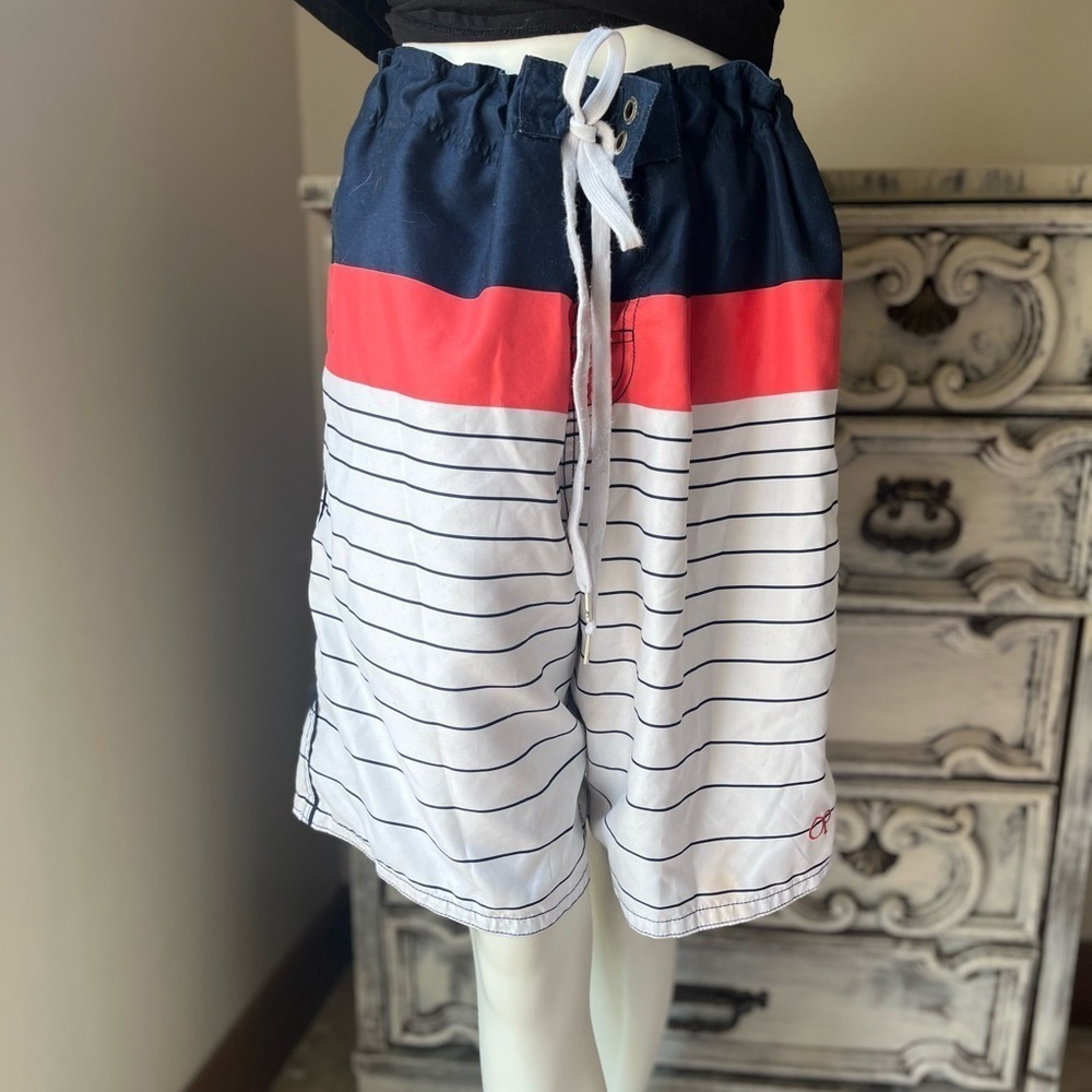OP Multicolor Striped Swim Trunks